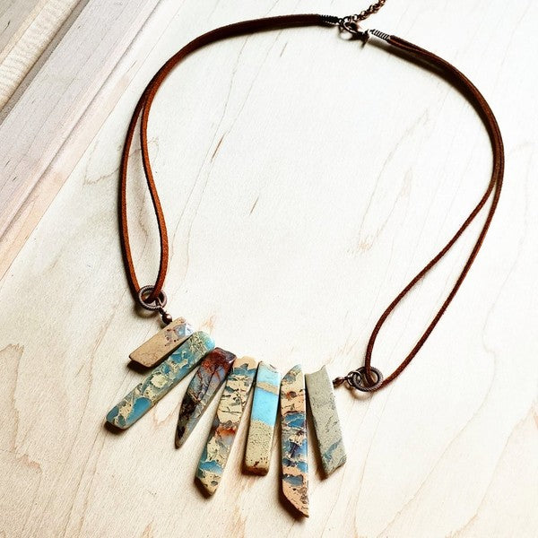 Beautiful genuine Aqua Terra Stones necklace gift