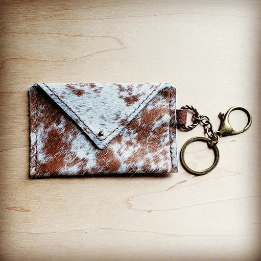 Credit Card Wallet-Spotted Brindle Hair on Hide