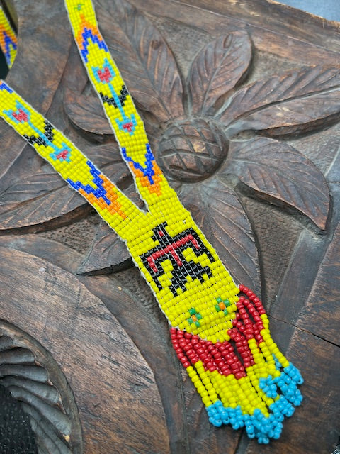 Yellow Thunder Bird beaded Necklace