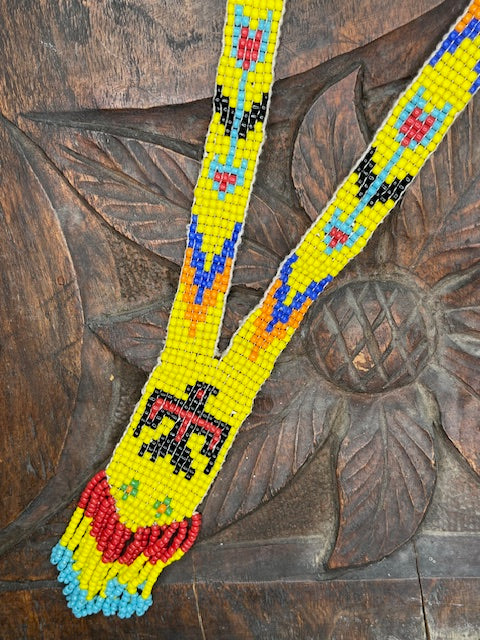 Yellow Thunder Bird beaded Necklace